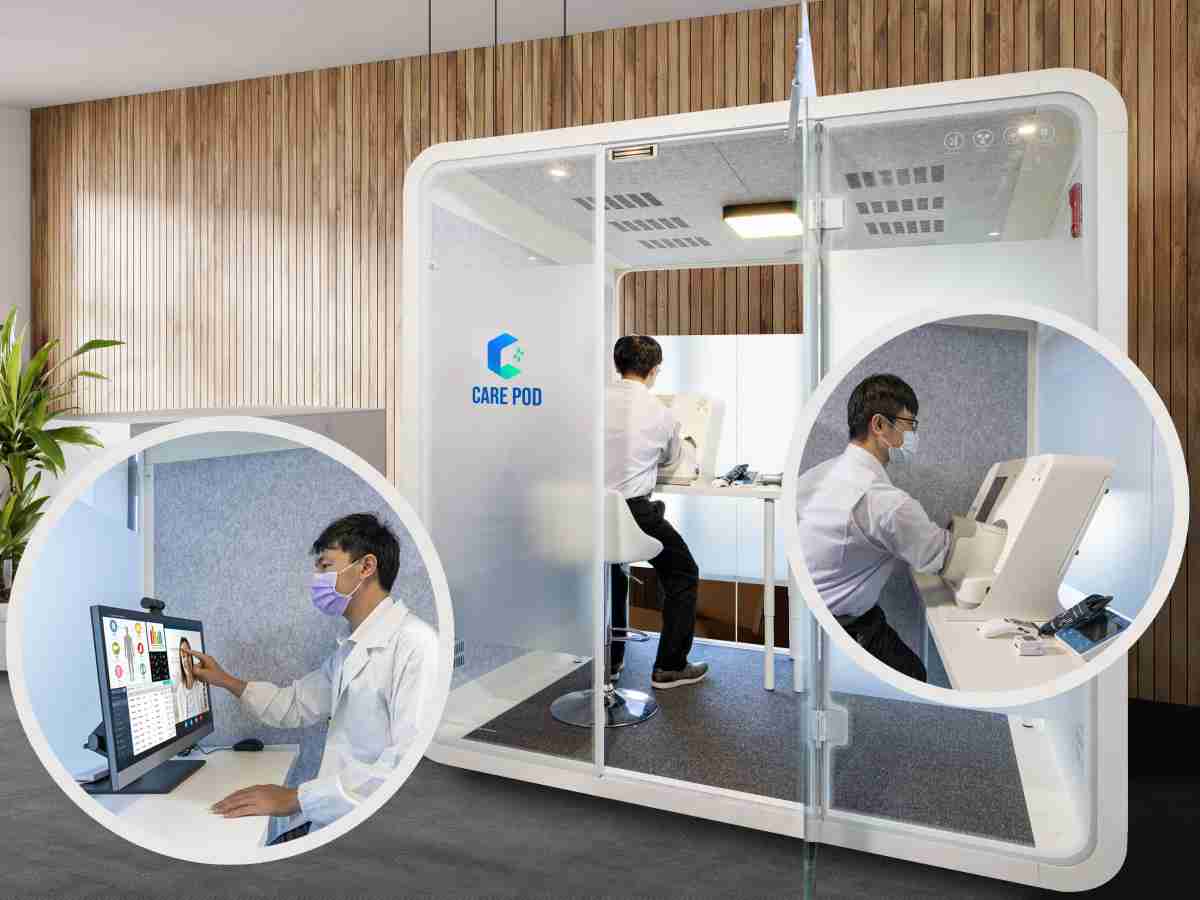 达擎于医疗科技展中展出＂远距诊疗舱＂，，，以因应医疗数字化及社会高龄化趋势下、、、、复诊及慢性病患等族群对于远距看诊需求逐渐升高所推出的创新整合方案。。。。多功能合一、、、高隐私性的远距诊疗舱可根据病患端与医师端的不同需求，，，，提供弹性化及客制化功能，，，节省医生和病患的精力及时间